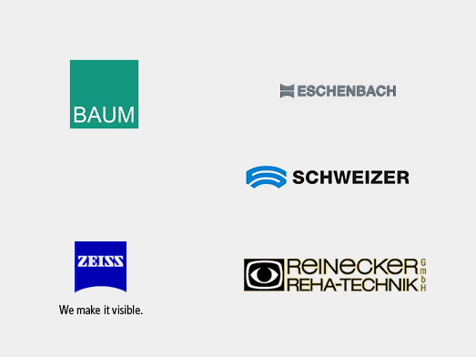 vergrößernde Sehhilfen und Zubehör: BAUM, ESCHENBACH, Reinecker Reha-Technik GmbH, Zeiss, Schweizer